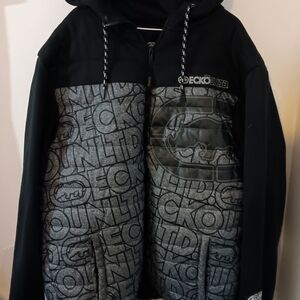 Ecko Unlimited Black and Gray Puffer Jacket